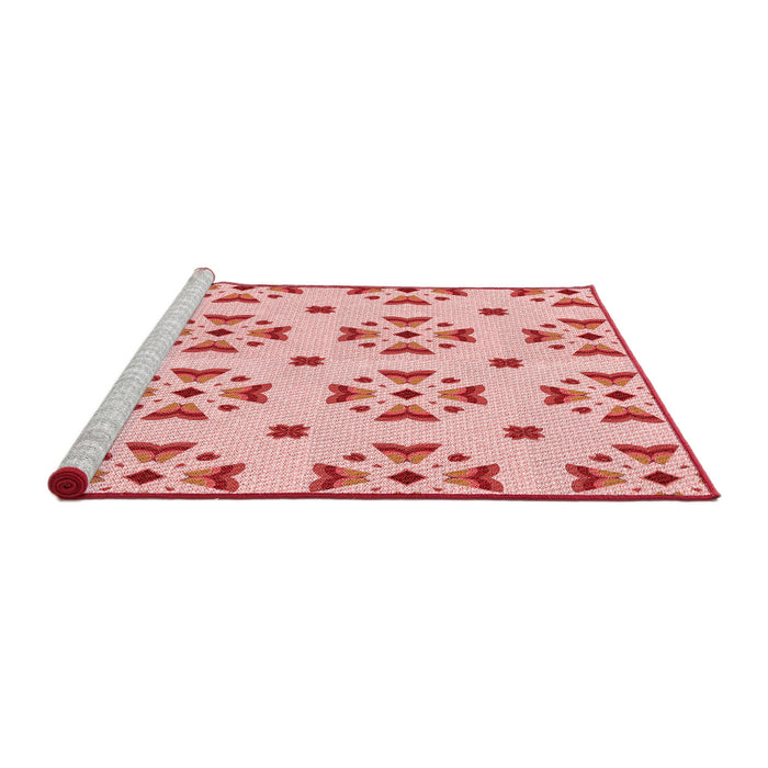 Sideview of Machine Washable Transitional Light Red Pink Rug, wshpat2518rd