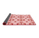 Thickness of Patterned Light Red Pink Rug, pat2518rd