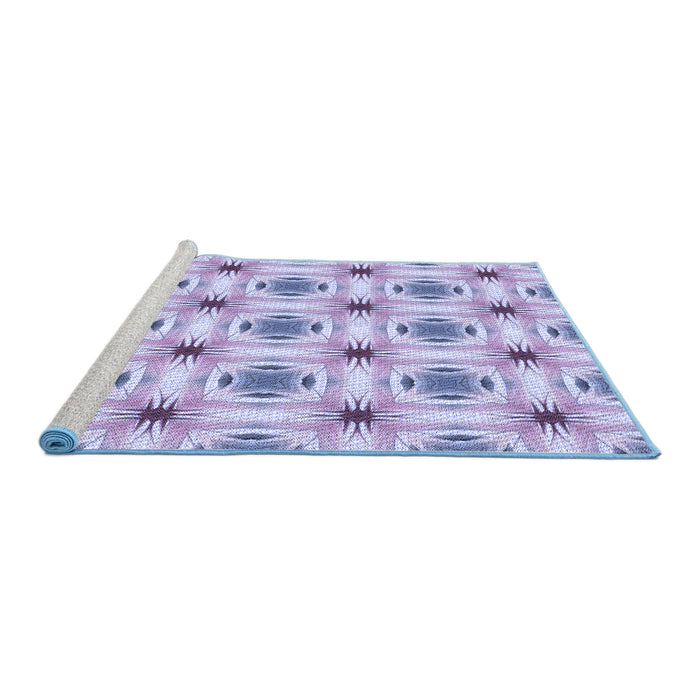 Sideview of Machine Washable Transitional Light Purple Rug, wshpat2519blu