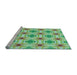 Sideview of Machine Washable Transitional Green Rug, wshpat2519lblu