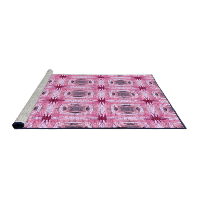 Sideview of Machine Washable Transitional Magenta Pink Rug, wshpat2519pur