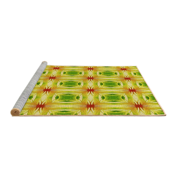 Sideview of Machine Washable Transitional Dark Golden Brown Rug, wshpat2519yw