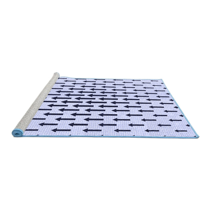 Sideview of Machine Washable Transitional Lavender Blue Rug, wshpat252blu