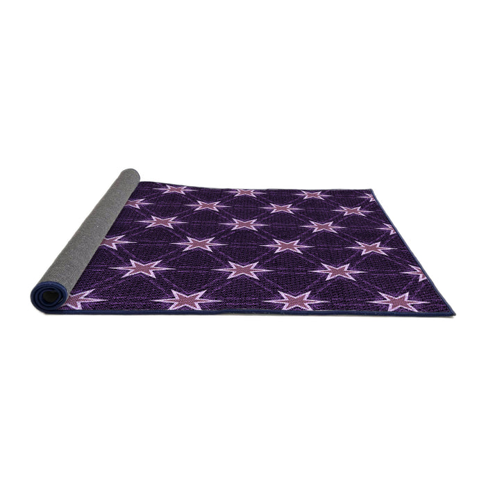 Thickness of Patterned Deep Purple Rug, pat2520pur