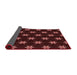 Thickness of Patterned Brown Red Rug, pat2520rd