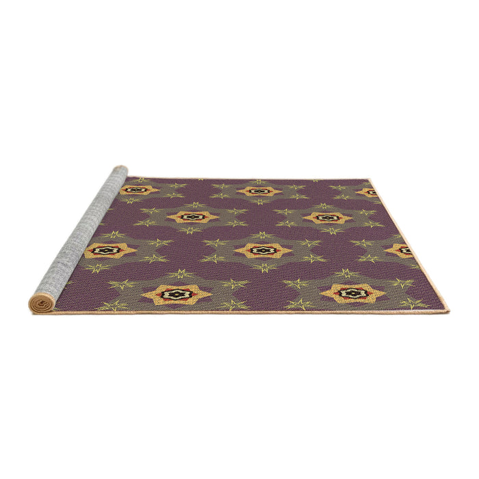 Sideview of Machine Washable Transitional Dark Almond Brown Rug, wshpat2521brn