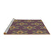 Sideview of Machine Washable Transitional Dark Almond Brown Rug, wshpat2521brn