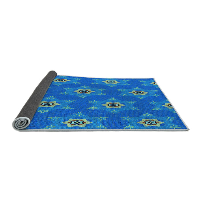 Thickness of Patterned Blue Rug, pat2521lblu
