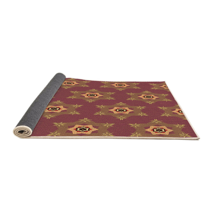 Thickness of Patterned Orange Rug, pat2521org