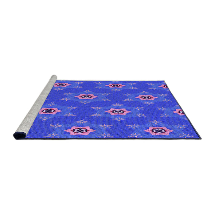 Sideview of Machine Washable Transitional Light Slate Blue Rug, wshpat2521pur