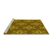 Sideview of Machine Washable Transitional Mahogany Brown Rug, wshpat2521yw