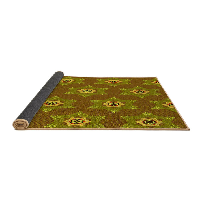 Thickness of Patterned Mahogany Brown Rug, pat2521yw