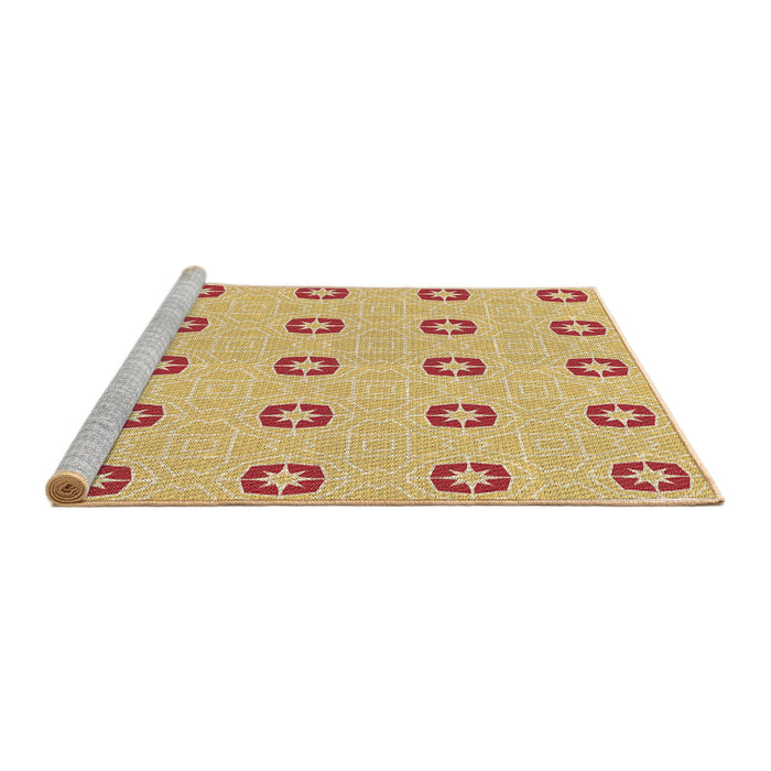Sideview of Machine Washable Transitional Orange Rug, wshpat2523brn