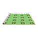 Sideview of Machine Washable Transitional Emerald Green Rug, wshpat2523grn