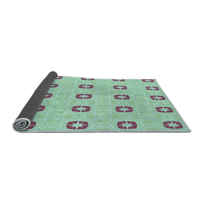 Thickness of Patterned Green Rug, pat2523lblu