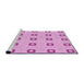 Sideview of Machine Washable Transitional Blossom Pink Rug, wshpat2523pur