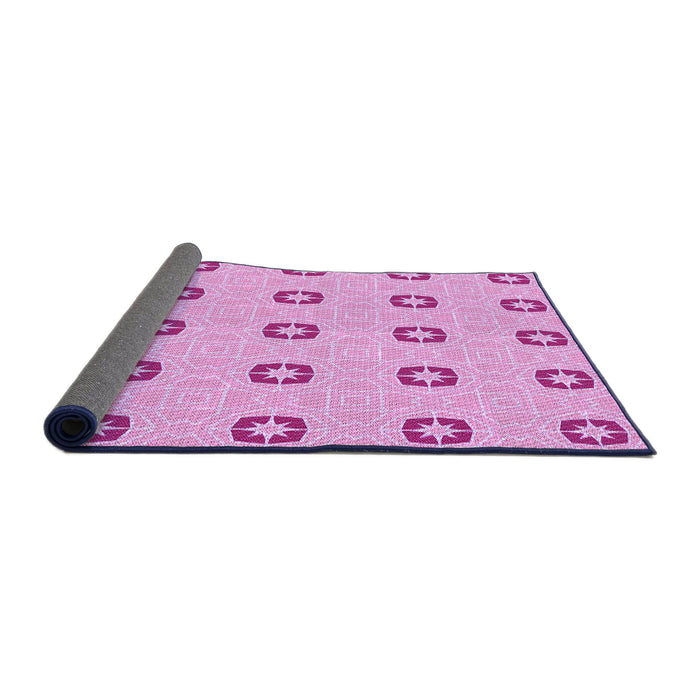 Thickness of Patterned Blossom Pink Rug, pat2523pur