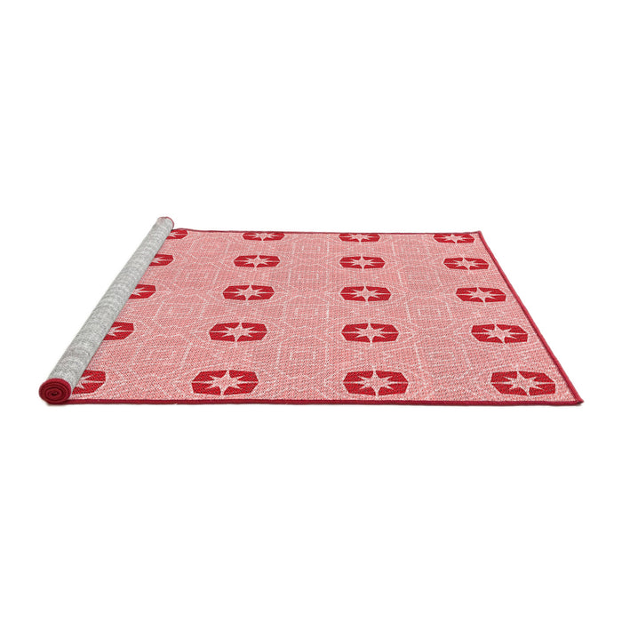 Sideview of Machine Washable Transitional Red Rug, wshpat2523rd