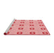 Sideview of Machine Washable Transitional Red Rug, wshpat2523rd