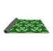 Thickness of Patterned Deep Emerald Green Rug, pat2524grn