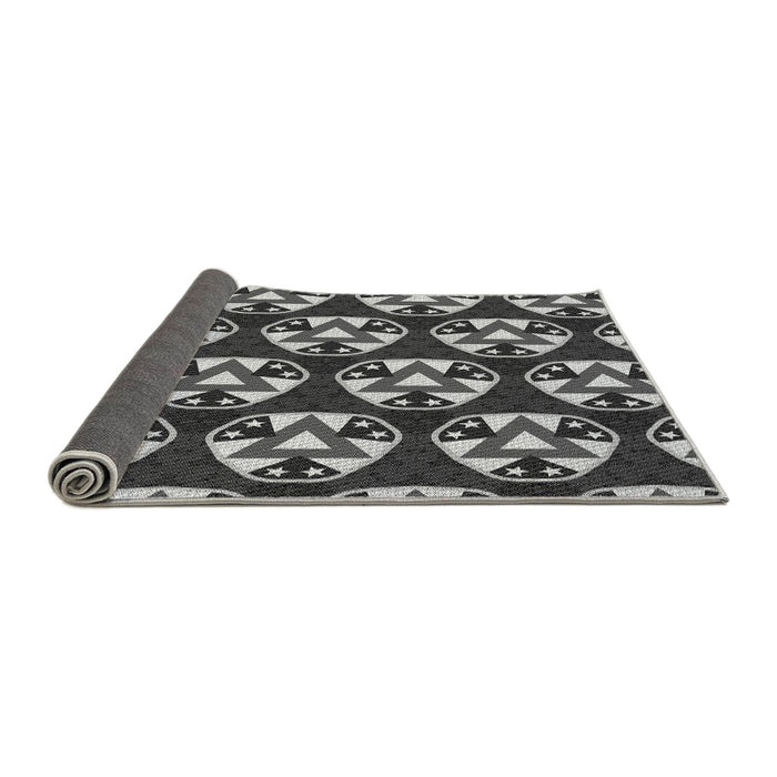 Thickness of Patterned Dark Gray Rug, pat2524gry