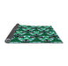 Thickness of Patterned Turquoise Green Rug, pat2524lblu