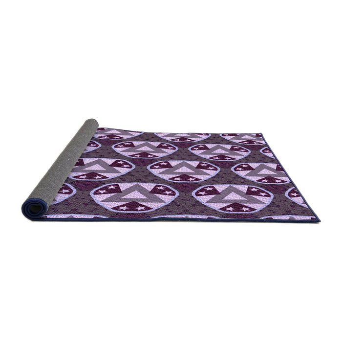 Thickness of Patterned Plum Purple Rug, pat2524pur