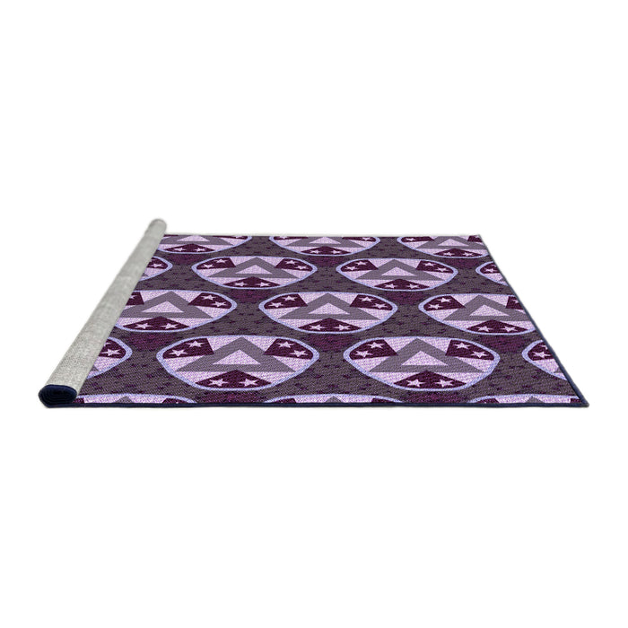 Sideview of Machine Washable Transitional Plum Purple Rug, wshpat2524pur