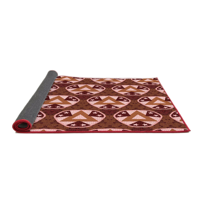 Thickness of Patterned Tomato Red Rug, pat2524rd