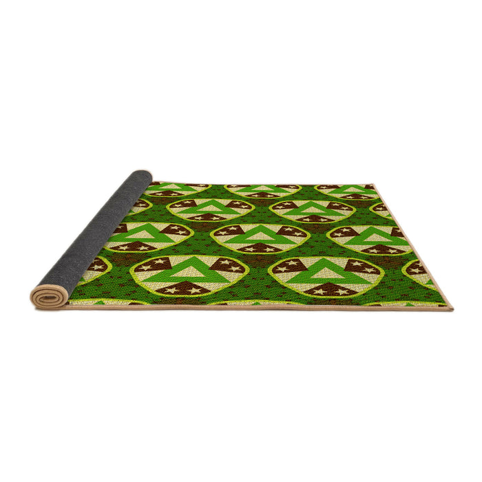 Thickness of Patterned Yellow Green Rug, pat2524yw