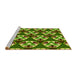 Sideview of Machine Washable Transitional Yellow Green Rug, wshpat2524yw