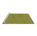 Sideview of Machine Washable Transitional Olive Green Rug, wshpat2525brn