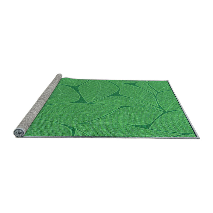 Sideview of Machine Washable Transitional Neon Green Rug, wshpat2525lblu