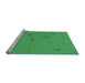 Sideview of Machine Washable Transitional Neon Green Rug, wshpat2525lblu