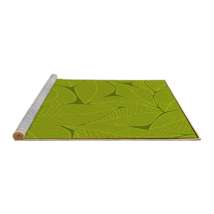 Sideview of Machine Washable Transitional Pistachio Green Rug, wshpat2525yw