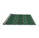 Sideview of Machine Washable Transitional Medium Sea Green Rug, wshpat2526lblu