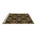 Sideview of Machine Washable Transitional Black Brown Rug, wshpat2527brn