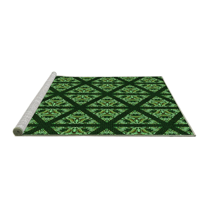 Sideview of Machine Washable Transitional Black Rug, wshpat2527grn
