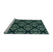 Sideview of Machine Washable Transitional Mint Green Rug, wshpat2527lblu