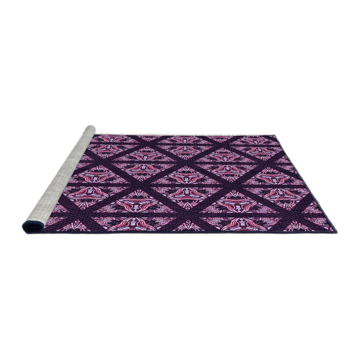 Sideview of Machine Washable Transitional Orchid Purple Rug, wshpat2527pur