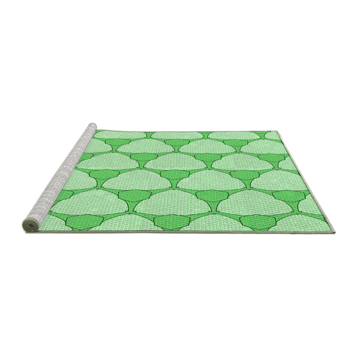 Sideview of Machine Washable Transitional Green Rug, wshpat2528grn