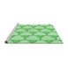 Sideview of Machine Washable Transitional Green Rug, wshpat2528grn