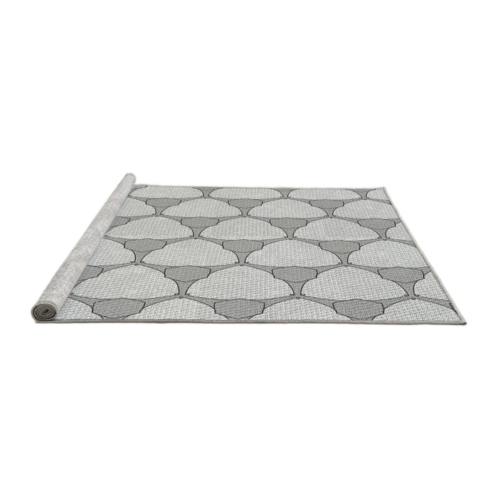 Sideview of Machine Washable Transitional Platinum Gray Rug, wshpat2528gry