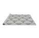 Sideview of Machine Washable Transitional Platinum Gray Rug, wshpat2528gry