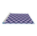 Sideview of Machine Washable Transitional Blue Rug, wshpat2529blu