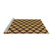Sideview of Machine Washable Transitional Deep Yellow Rug, wshpat2529brn