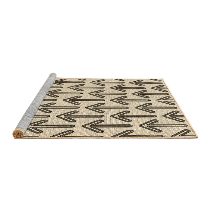 Sideview of Machine Washable Transitional Vanilla Gold Rug, wshpat253brn