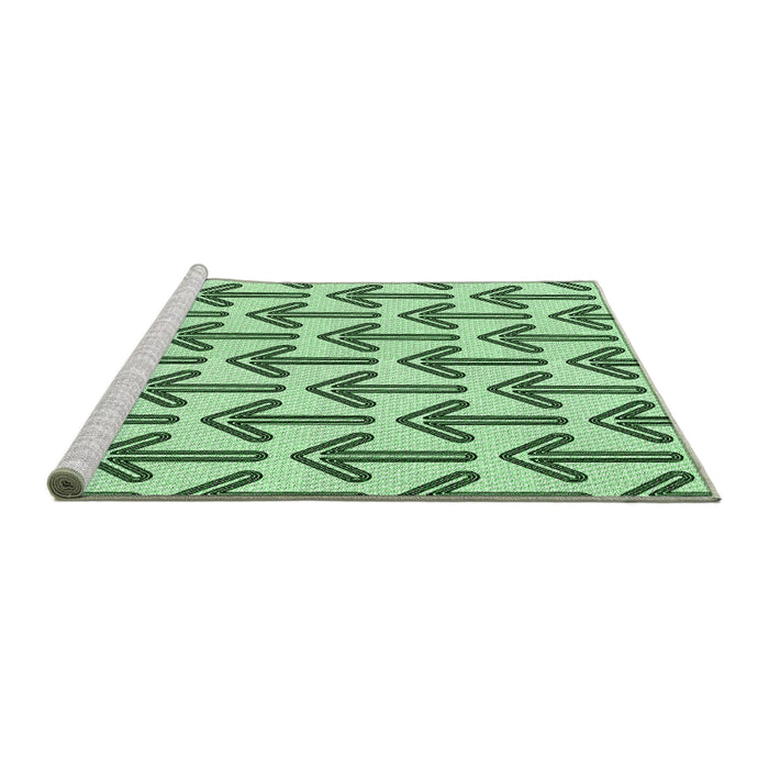 Sideview of Machine Washable Transitional Mint Green Rug, wshpat253grn