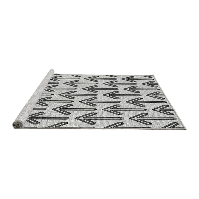 Sideview of Machine Washable Transitional Platinum Gray Rug, wshpat253gry