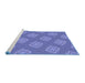 Sideview of Machine Washable Transitional Sky Blue Rug, wshpat2531blu